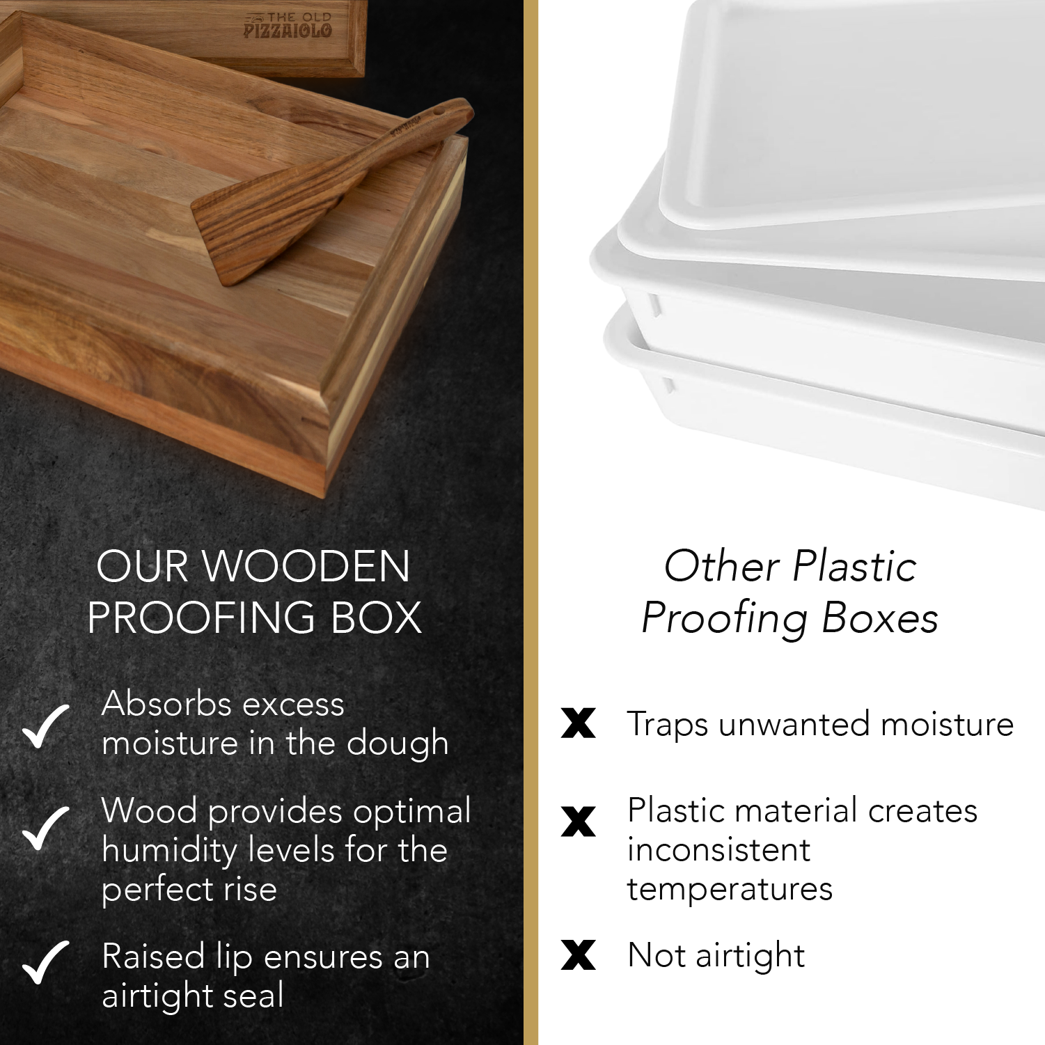 The Old Pizzaiolo Wooden Pizza Dough Proofing Box