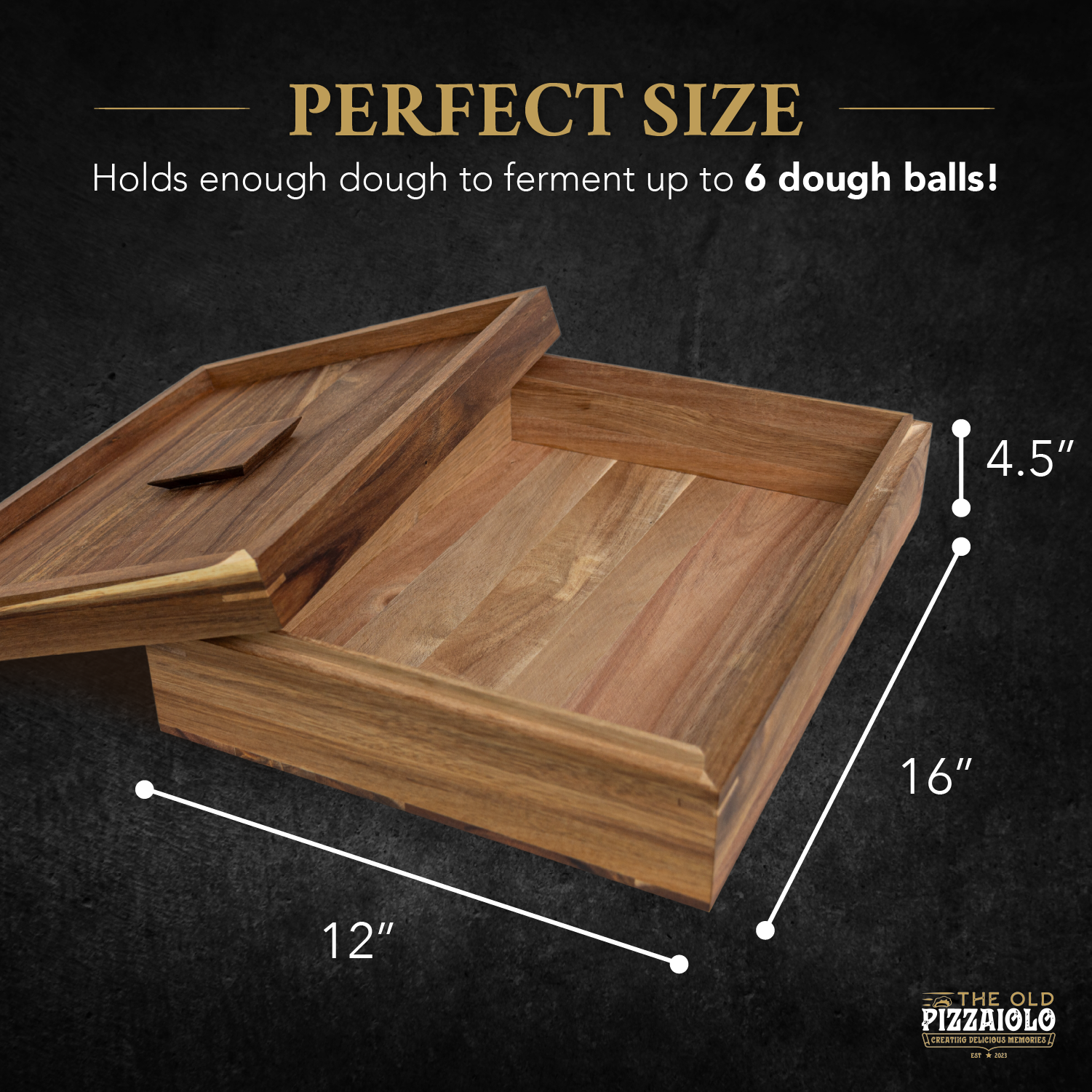 The Old Pizzaiolo Wooden Pizza Dough Proofing Box